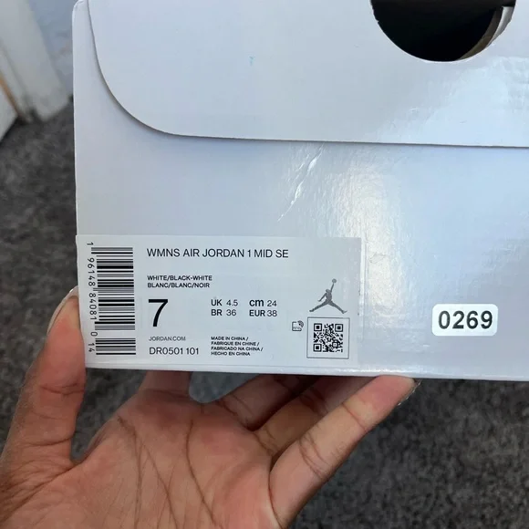 Nike Air Jordan Black and White Sneakers (women’s) - Picture 6 of 7